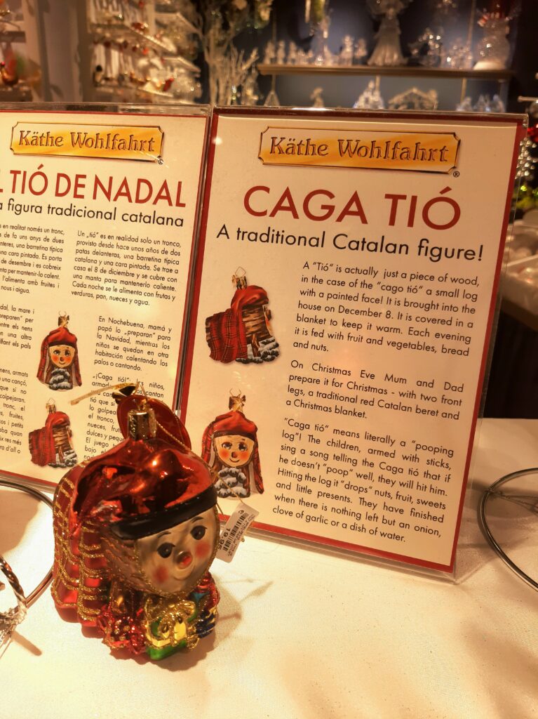 Information and picture of Caga Tió a winter break tradition in Catalonia.