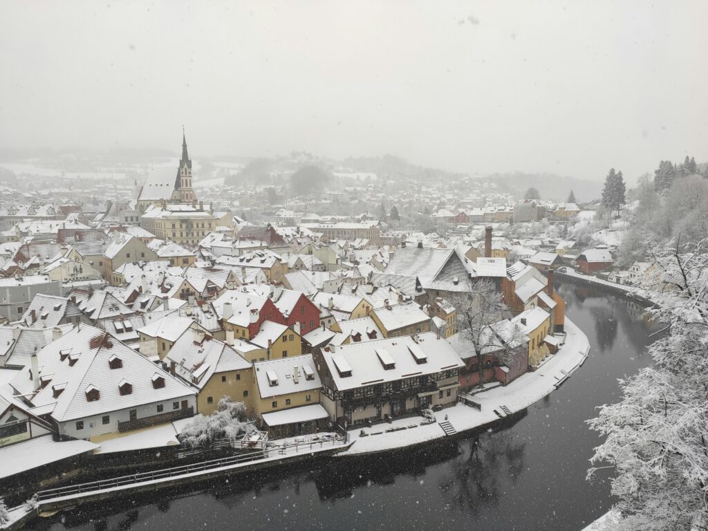 Prague in Winter Snow