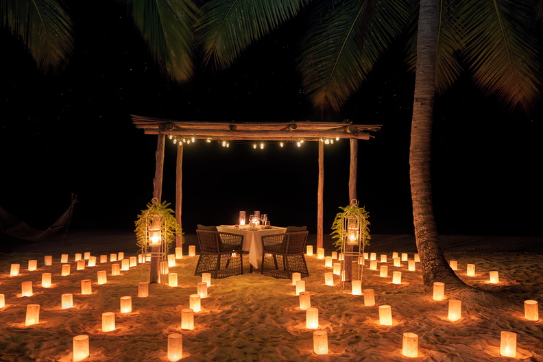500 candle dinner at LUX* Le Morne.