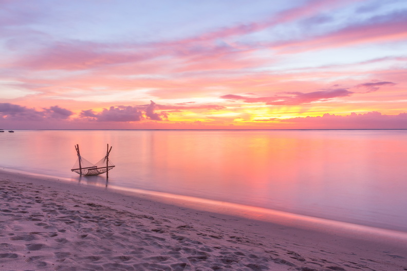 Sunset on Le Morne Beach.