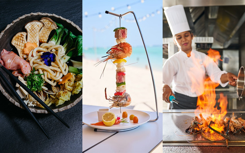A selection of meals from restuarants at Lux* Le Morne.