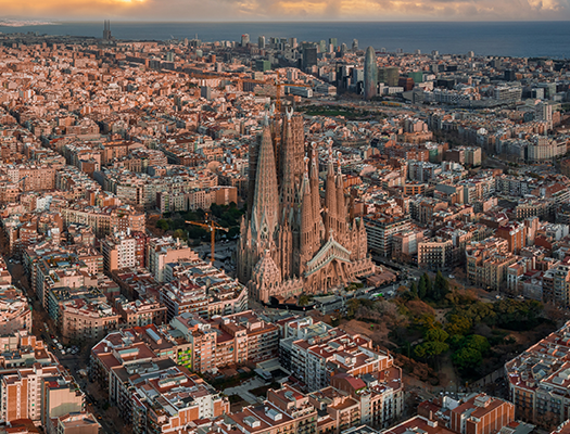 A bird's eye view of Barcelona.